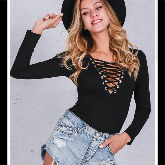 Forever 21 Tops - KNIT LACE UP TOP